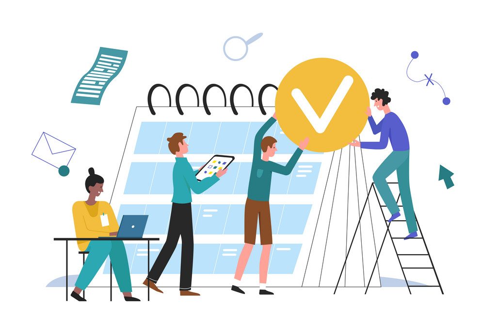 Business people planning vector illustration. 