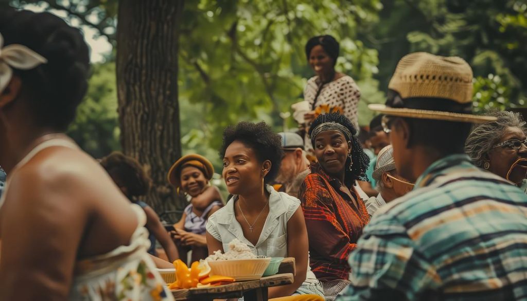 a picnic setting during a retreat