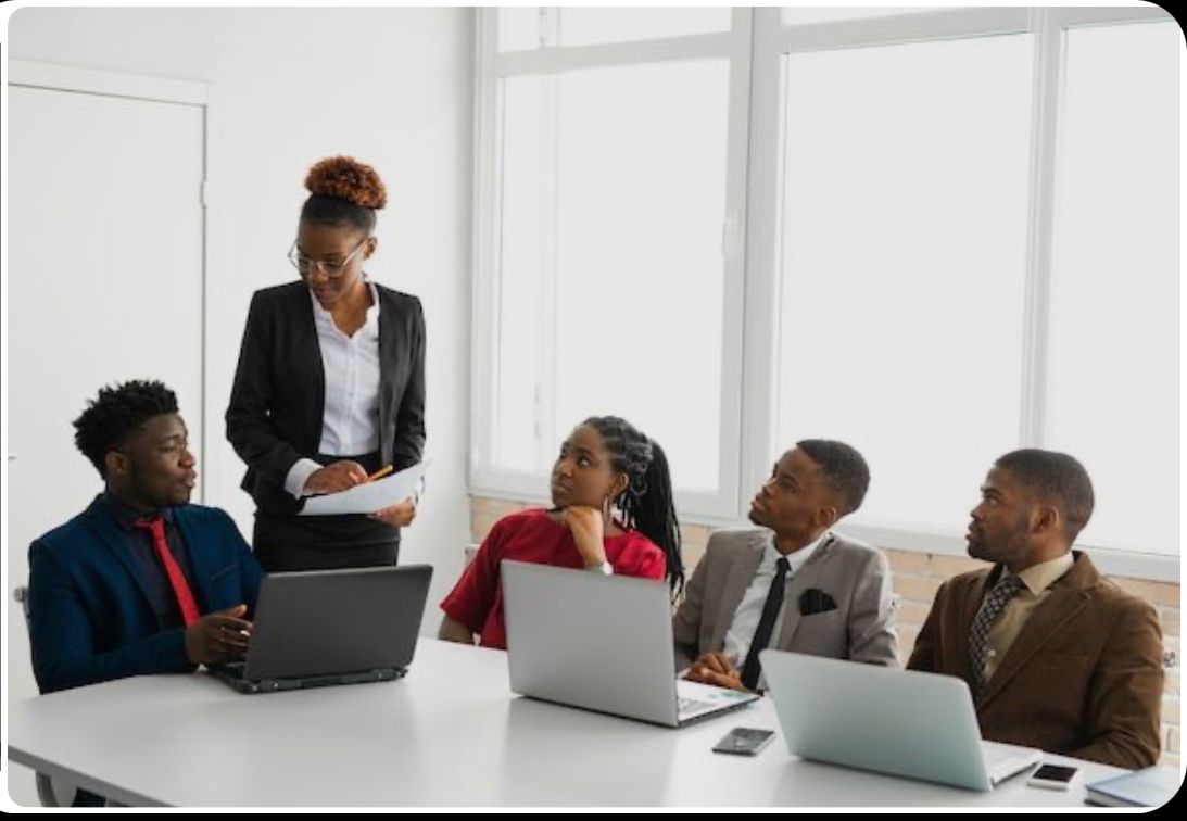 The communications team having a meeting